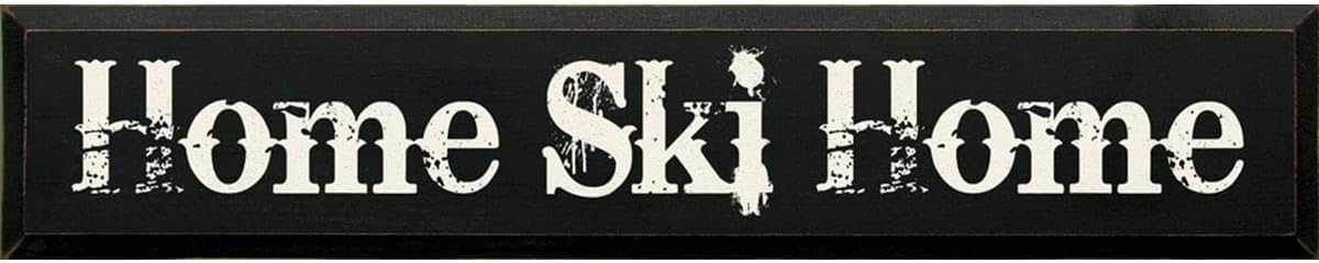 BLACK FOREST DECOR Distressed Wood Ski Sign, Decorative Accent, 36" W x 3/4" D x 7" H
