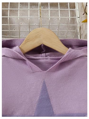 Floerns Girl's Long Sleeve Star Print Hoodie Pullovers Drop Shoulder Cropped Sweaters4