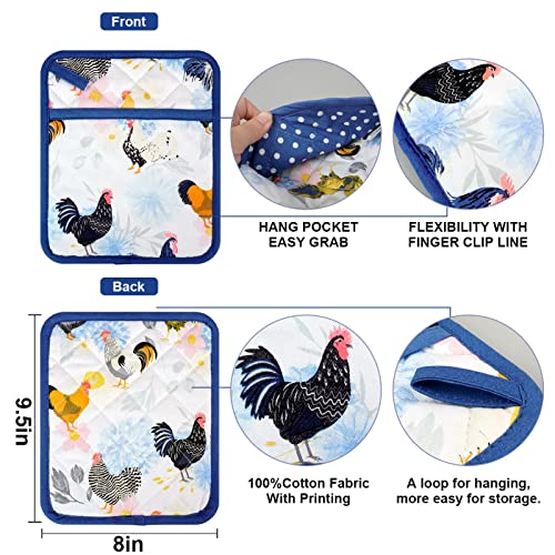 Pot-Holders-Set-of-2-Heat-Resistant-480-Kitchen-100-Cotton-Comfortable-Lining-Printing-Fox-Flower-Women-Men-Home-Cooking-Baking-Microwave-BBQ-Gift-Rooster-potholder Pot Holders Set of 2 Heat Resistant 480 Kitchen 100 Cotton Comfortable Lining Printing Fox Flower Women Men Home Cooking Baking Microwave BBQ Gift Rooster potholder