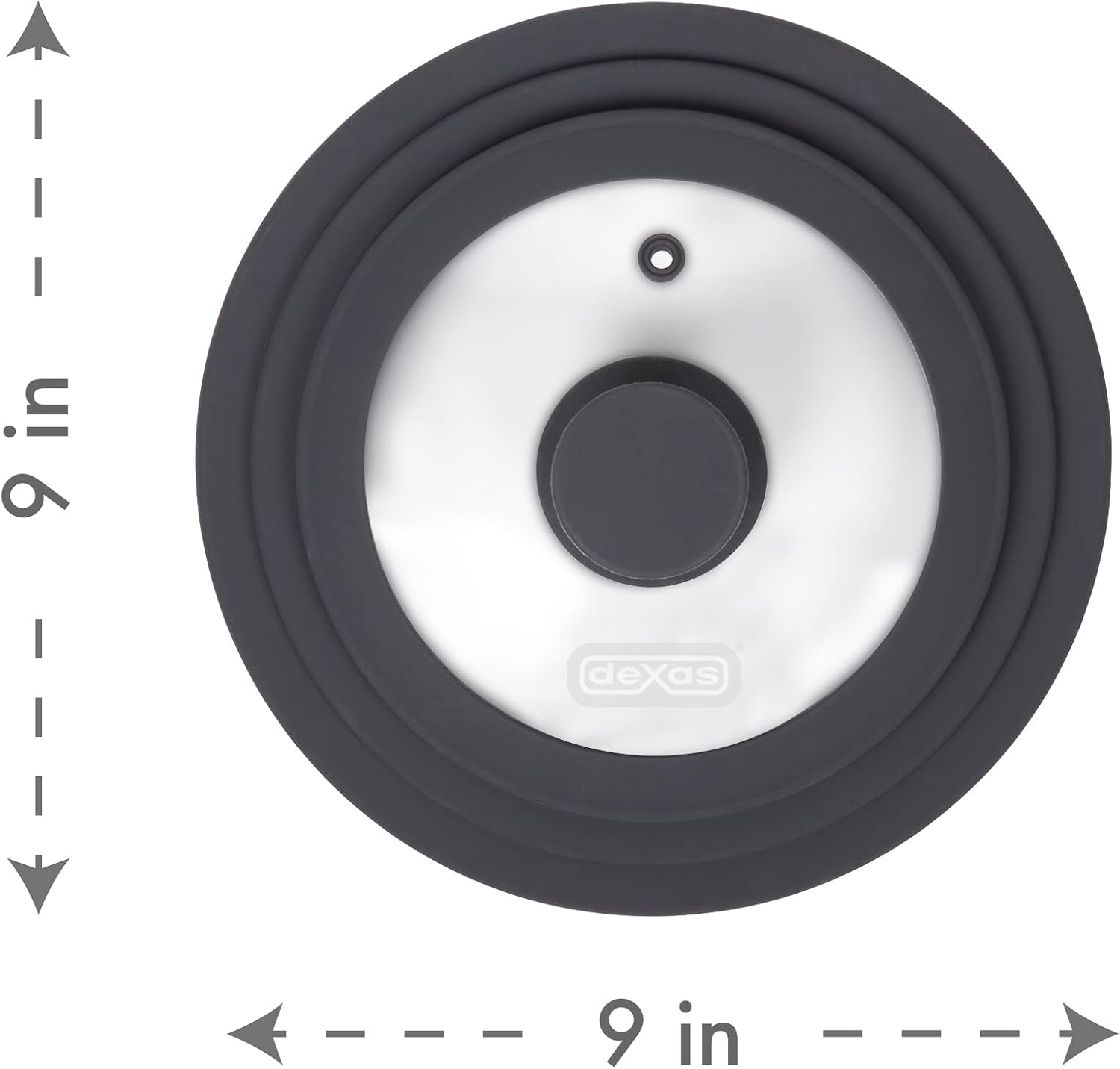 Dexas FlexLid Universal Pan Lid/Cover Made from Tempered Glass and Silicone, Fits cookware from 5¾" - 8¾" in diameter
