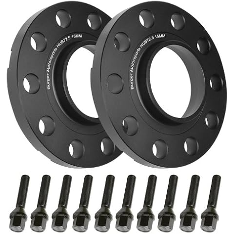 (E Chassis Only) 15mm Wheel Spacers w/extended Bolts Compatible with BMW 128 135 328 330 335 335 525 528 530 535 1M M3 and more Cover