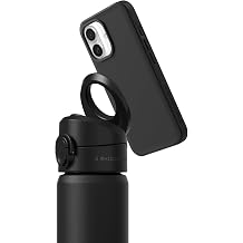 RhinoShield Black AquaStand Magnetic Bottle 23oz with Classic Black iPhone 16 SolidX Protective Case | Stainless Steel Insulated Water Bottle with Straw Lid and MagSafe Compatible Handle