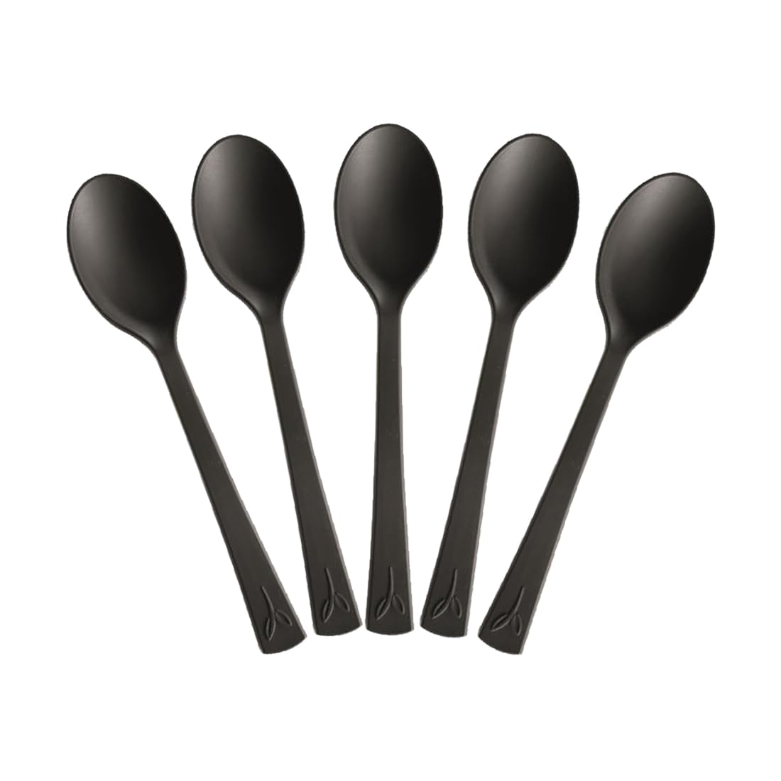 MAQA 100 pz Cucchiaini per finger food 10 cm, neri, riutilizzabili