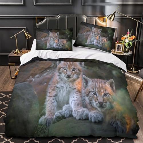 Housse de couette cheval sauvage effet 3D parure de lit microfres résistante