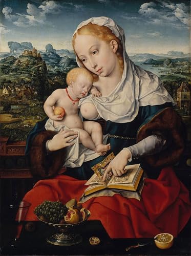 Lienzo Virgen y el Niño Joos Van Cleve cuadro religioso para salon 60x90cm 1