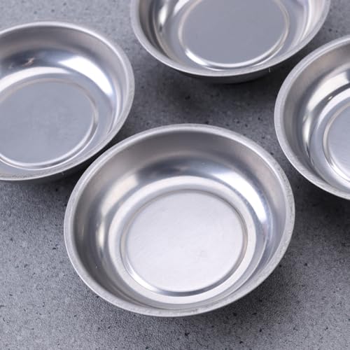 Cuencos magnéticos de acero inoxidable Operitacx de 3 pulgadas con base protectora suave 5