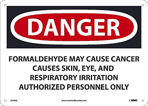 Panneau danger formaldéhyde 25,4 x 35,6 cm pour l'affichage obligatoire en laboratoire