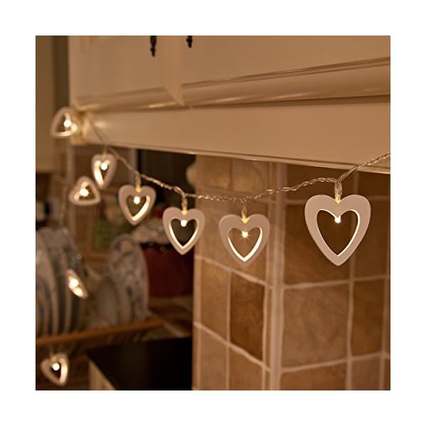 Festive Lights Battery Powered Wooden Shape with Timer and 10 Warm White LEDs - Image 6