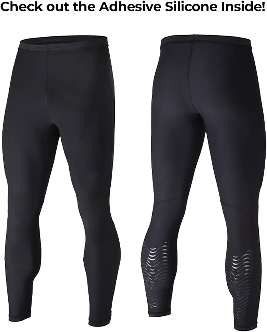 WaveWear L10 Men’s Compression Tights with Calf Silicone Taping – Athletic Leggings for Running & Training