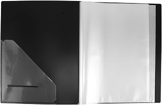 A4 Music Sheet Folder with 80 Plastic Sleeves, Black Sheet Music Binder for Choir, Band, and Concert Use, Portable Portfolio Book for Piano and Marching Band Documents