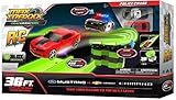 Max Traxxx R/C Tracer Racers High Speed Remote Control 'Police Chase' Officially Licensed 1:64 Scale Ford Mustang vs Chevy Camaro Track Set