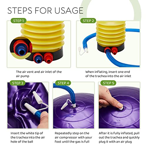 Sotiff 2 Pcs Goat Yoga Ball Toy Anti Burst Herding Ball Pvc Large Exercise Training Toy Ball With Inflator Pump Goat Toys For Goats To Play With Lamb Outdoor Entertainment Toy, 17.7 Inch, Red, Purple #TOP4