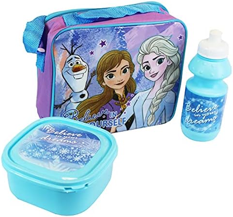 Just Character 3 Piece Lunch Bag with Sandwich Lunch Box and Water Bottle with Different Cartoon Characters (Baby Shark)
