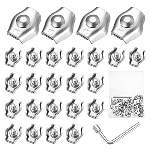 Zhengyyuu ECG-070 Drahtseilklemmen Set, 25 Stück M3