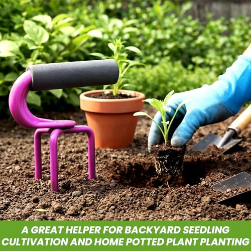 Set 2 Pack Cultivador de Suelo Manual de Acero para Jardín miniatura 6
