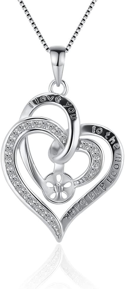 Sterling Silver CZ Double Heart Love Bail Pin Pendant Fitting for Pearl Jewelry, Design Pendant Mount for Women DIY Jewelry Making