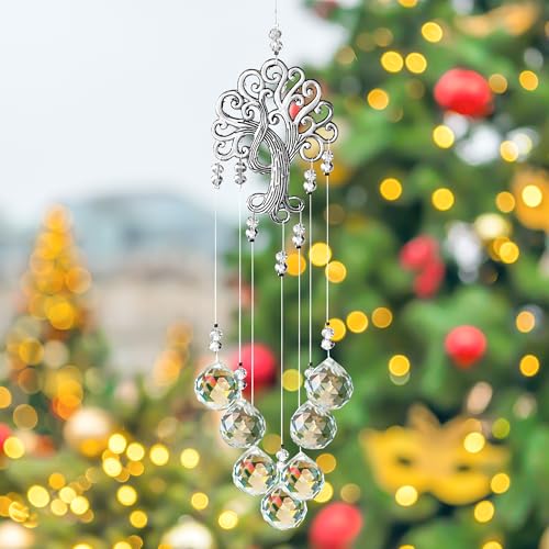 Image of Tree of Life Crystal Prism Suncatcher Rainbow Maker Garden Decor