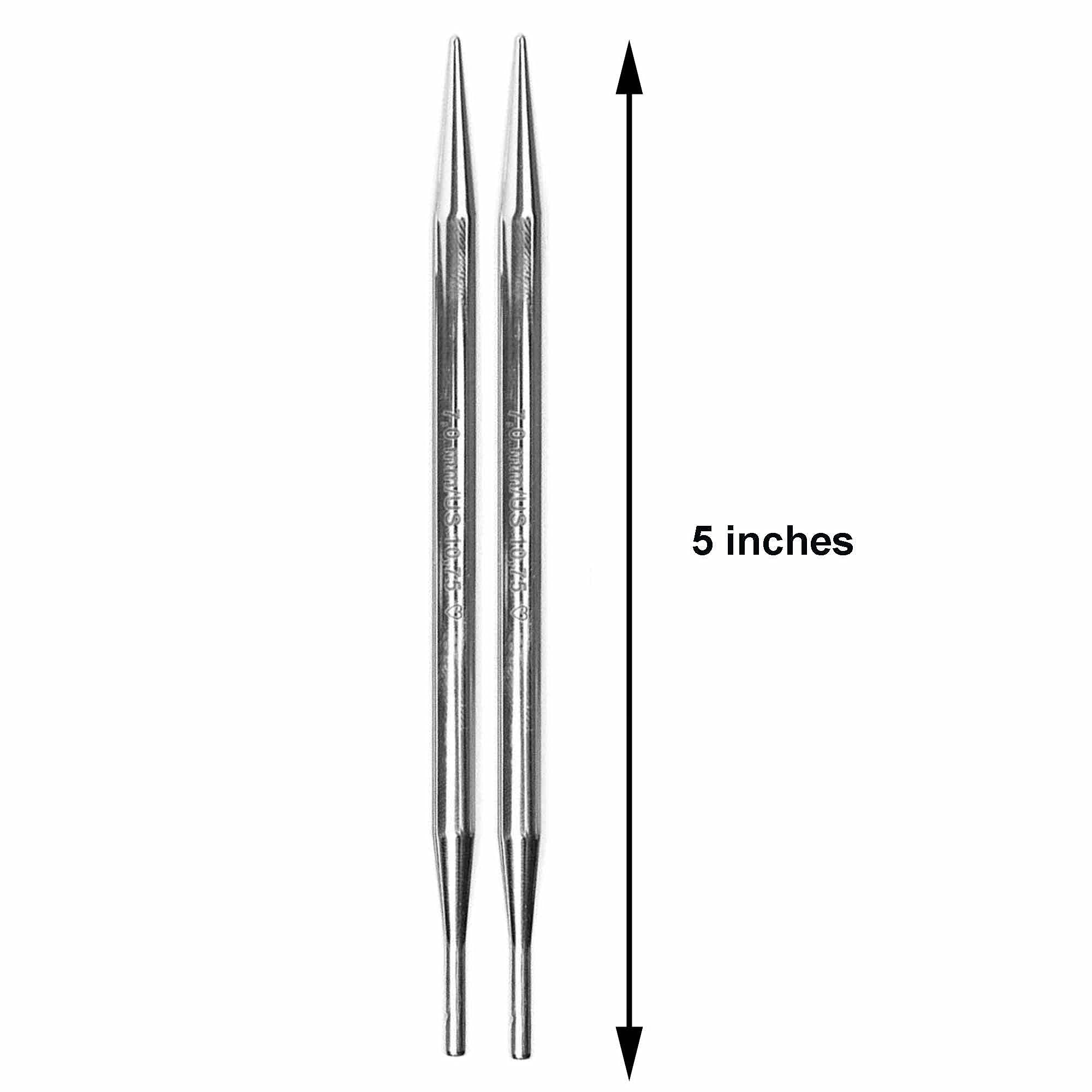 Addi Bundle: Click Spitze lange Spitze Ersatz Spitze Paar + 10 artsiga Crafts Maschenmarkierer, Messing, Size-US-04-(3.50mm)