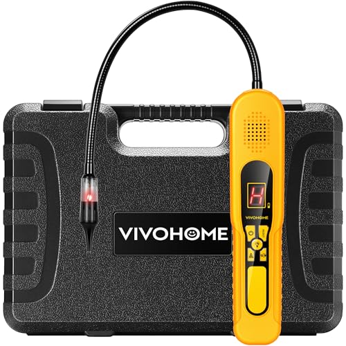 Image of VIVOHOME HVAC Refrigerant Freon Leak Detector with LED Light, Battery Powered, AC Sniffer Leak Detector for R134a R410a R1234yf R454B R32 CFCs HCFCs HFCs HFOs HCs, Max Sensitivity up to 0.07oz./yr