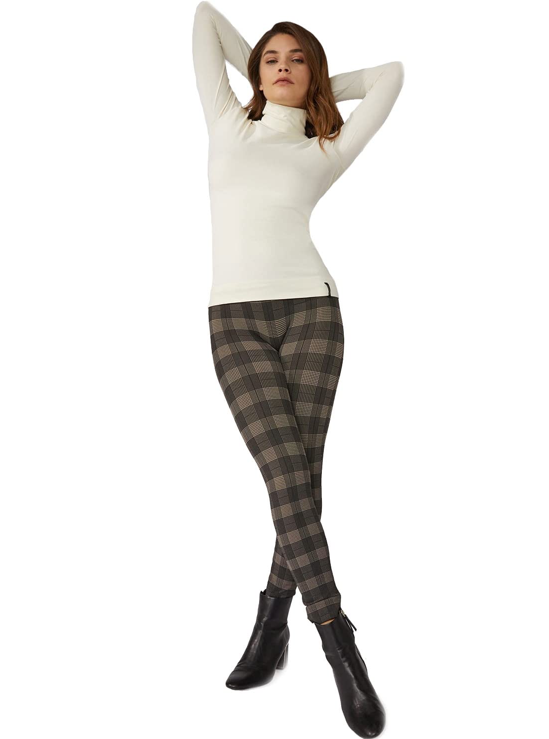 BeGood - Legging Donna Superslim Principe di Galles. Elegante e Attivo: Tonifica, Drena, Idrata. Anticellulite in Tessuto Tecnico Brevettato e Clinicamente Testato