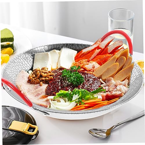 Wok de acero inoxidable con doble asa para cocina miniatura 6