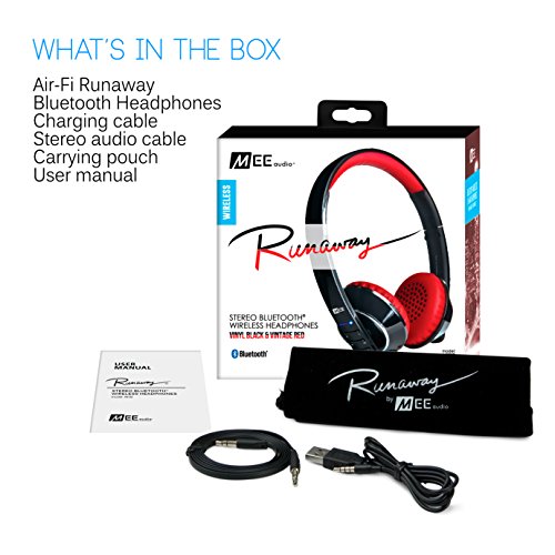 Mee Audio Runaway 4.0 Bluetooth Stereo Wireless + Wired Headphones With Microphone (Black/Red) #TOP6