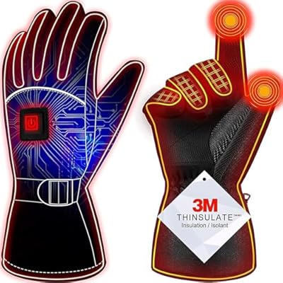 Heated Gloves for Men Women,?2024 Latest? Rechargeable Electric Battery Heated Glove, Waterproof Ski Gloves Touchscreen Gloves for Cycling, Motorcycle, Snowboarding Outdoor Winter Sport