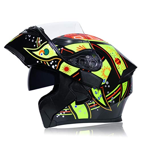 Casco modular Mujeres Flip Up Casco de motocicleta Motor de doble visera Moto Scooter Casco de ciclismo de cara completa Aprobado por DOT