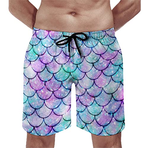 AMRANDOM Men's Quick Dry Board Shorts with Mesh Lining Swim Trunks Swimwear Gift
