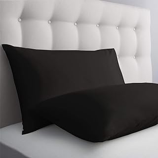 Kotton Culture Set of 2 Pillowcase Set 100% Egyptian Cotton 600 Thread Count Pillow Cover Protector Premium Bedding (Queen/Full, Black)