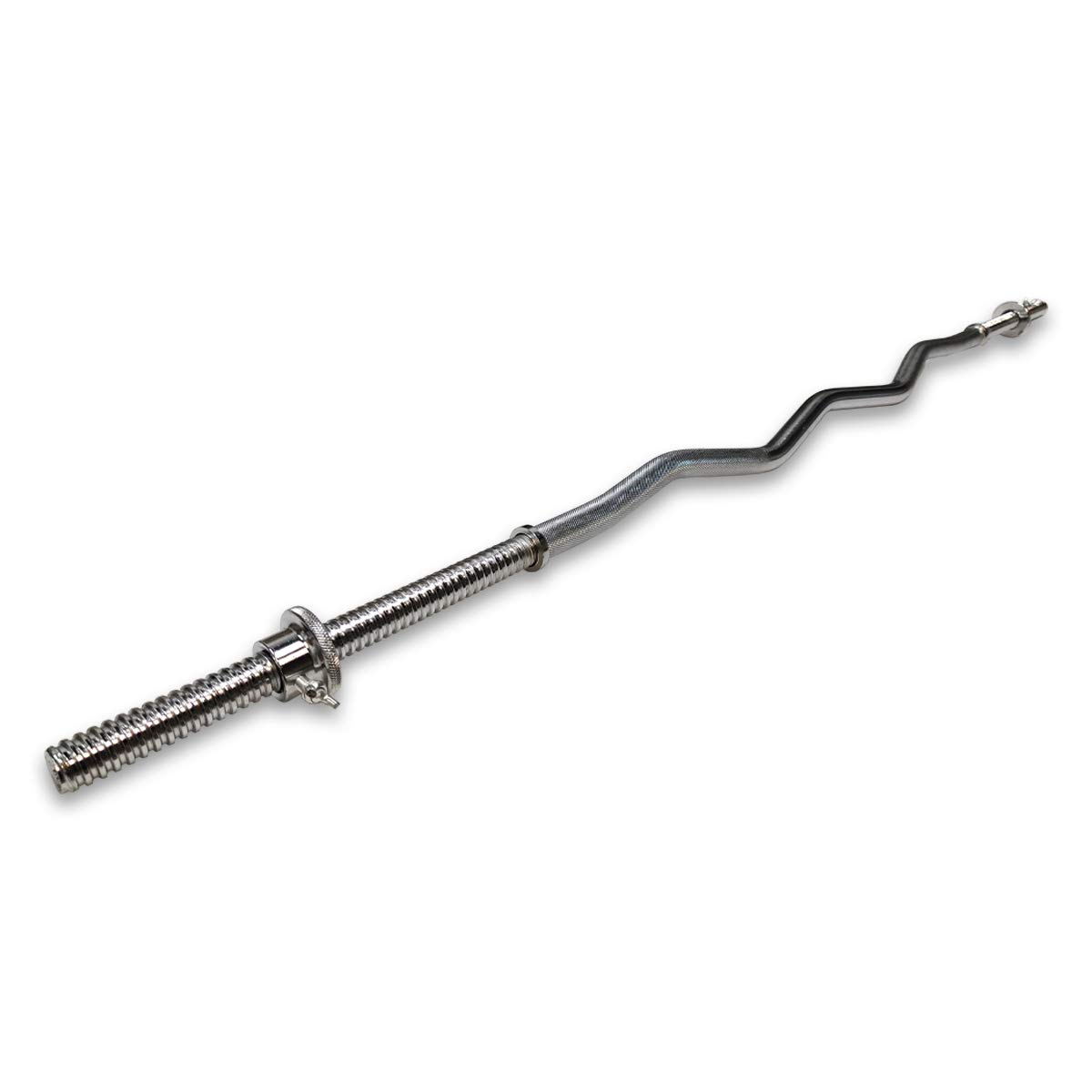 ZHLL Diameter 1 inch (47 inches) barbell bar, weightlifting barbell home fitness strength training equipment (Silver Curl Bars)