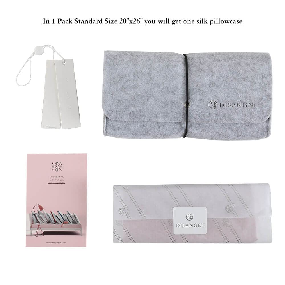 DISANGNI Fodera per Cuscino in 100% Seta di Gelso Naturale, 22 Momme, Doppia Faccia, con Cerniera Invisibile - Protezione per Capelli e Pelle (1 pz 51x66 cm rosa)