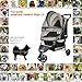 ROODO Escort 3 Wheel Dog Cat Pet Stroller for Small/Medium Dogs Cats Best Lightweight Foldable Portable Compact Jogger All Terrain Travel Pet Gear System Puppy Doggie Bunny Kitty Stroller(Grey)