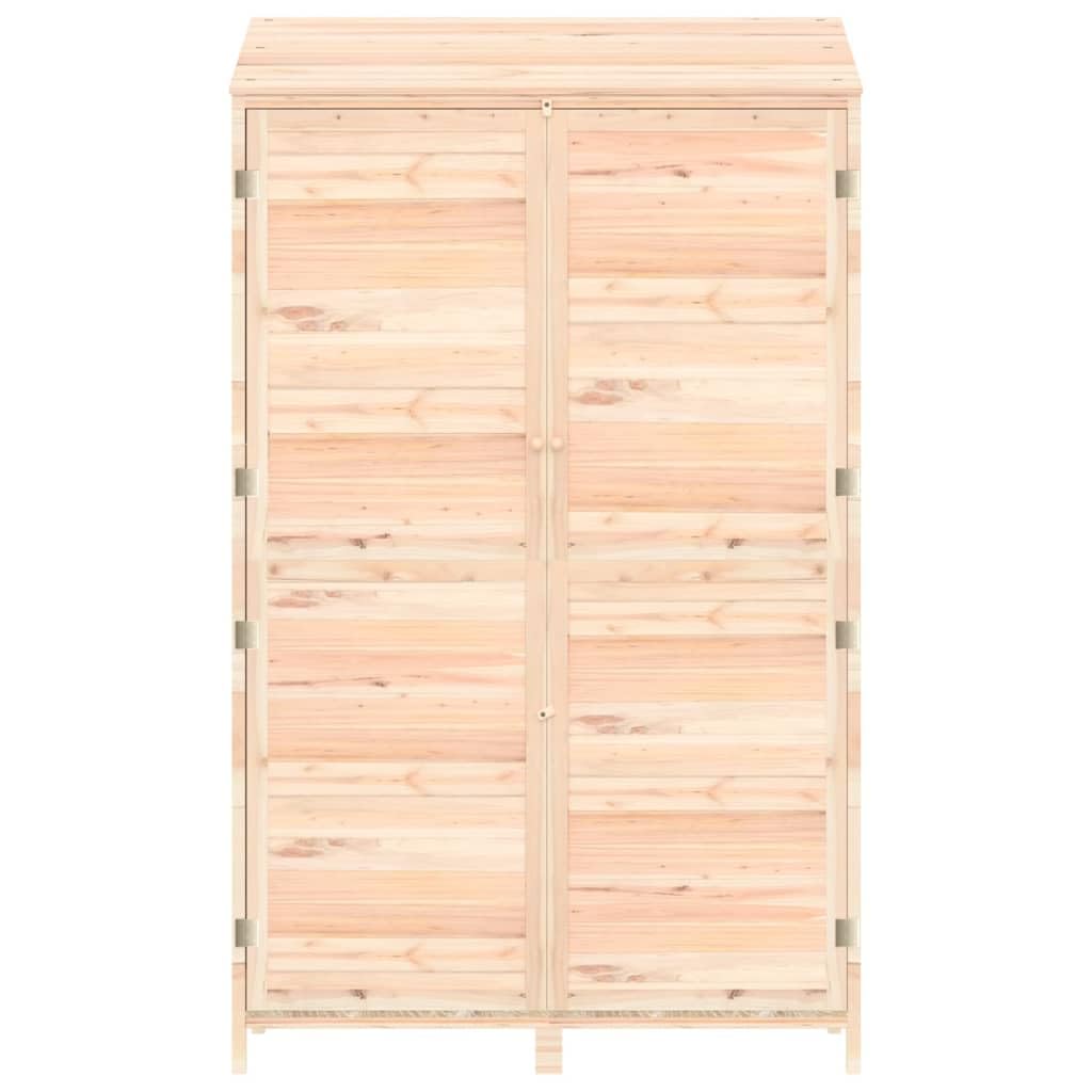 Szopa na narzędzia z litego drewna jodłowego, 102 x 52 x 174,5 cm, ze schowkiem na narzędzia ogrodowe, narzędzia, rower, kosiarkę i przechowywanie na zewnątrz, stabilna konstrukcja z dachem i