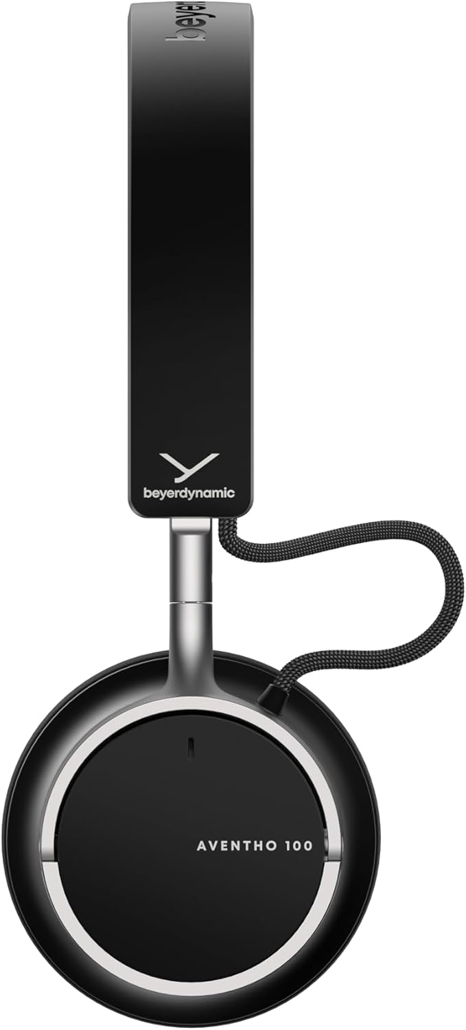beyerdynamic AVENTHO 100 Premium On Ear Wireless Bluetooth Headphones with Active Noise Cancelling ANC, up to 60 Hours of Playtime, USB-C Charging, Foldable Design, Personalized Sound via App (Black)