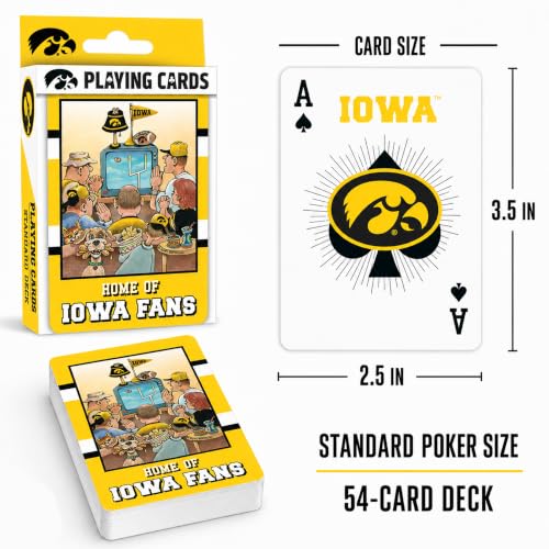 Image of Masterpieces Adult Playing Cards - Iowa Hawkeyes Fan Deck, 54 Poker Size Cards