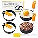 Produktbild 4 Stück Eierringe zum Braten von Eiern,Edelstahl Runde Eierkocher Ringe Ei Pfannkuchen Maker Form mit Anti-Verbrühung Griff und Öl Pinsel,Antihaft-Eierkocher Ring für Frühstück,Muffin,Pfannkuchen