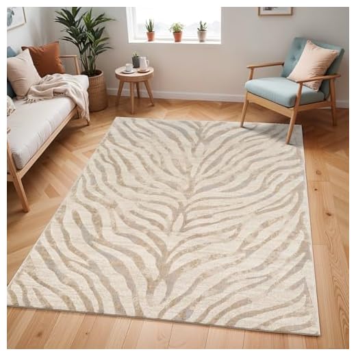 Livabliss Luanda Tapis Géométrique Scandinave - Grand Tapis Salon, Salle à Manger, Chambre, Cuisine - Design Boheme Chic, Berbere Moderne, Poil Court 120x170 cm - Gris Clair, Beige