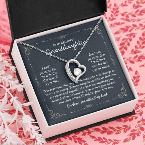 Granddaughter Necklace - From Grandparents, Birthday Gift With Message Card3