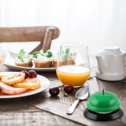 Tianse Desk Call Bell 3.3'', Green Call Bells Ring For Restaurants Office Class Game, All-Metal Construction, Chrome Finish, No-Slip, Service Bell For School, Hotels #TOP5