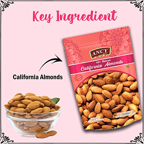 Image of Ancy Almonds 500 Grams (250 Grams X 2) - Raw, Whole And Delicious |Crunchy Texture without Sugar and Salt | Ideal for Snacking, Baking, Smoothies & Meal also for Healthy Lifestyle