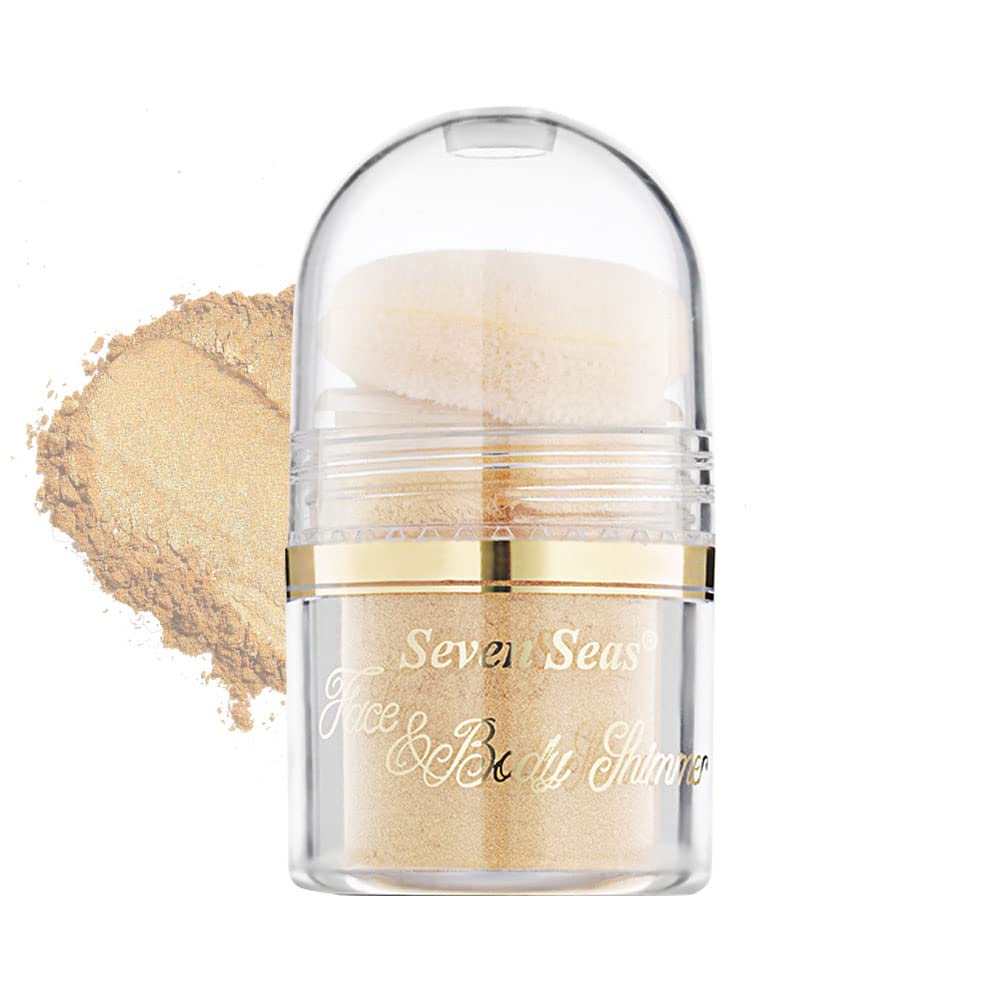 Seven Seas Body & Face Shimmer Highlighter Powder Pigments | For Eyes & Face Makeup | Shimmery Effect, Glitter, Duo-Chrome, Metallic, Intense Pigmentation | Product Used as Highlighter (Golden Tainoi)-image-11