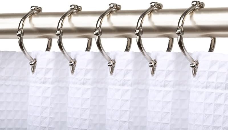 Utopia Alley HK12BN 2.3 x 2.3 in. Shower Curtain Rings for Bathroom Brushed Nickel - Set of 12