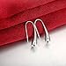 Harlorki Women Lady's 925 Silver Plated Shiny Teardrop Shape Hook Drop Dangle Earrings Fashion Costume Jewelry for Wedding Party Casual Daily Wear