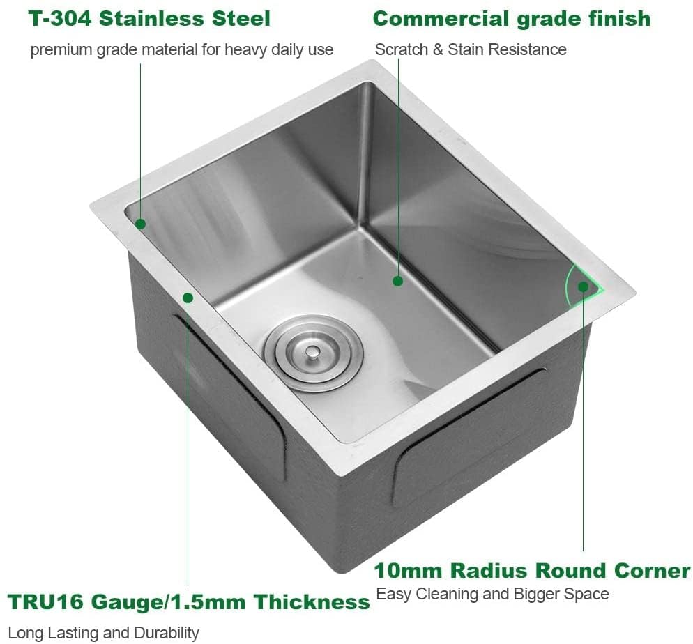 13 Bar Sink Undermount 13x15 Undermount Sink Single
