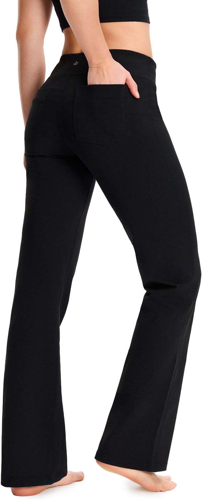 Yogipace Women's Petite/Regular/Tall Bootcut Yoga Pants with Back Pockets, Flare Leggings for Work, Travel & Everyday Wear