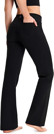 Yogipace Womens Bootcut Yoga Pants with Back Pockets, 27"-37" Inseams