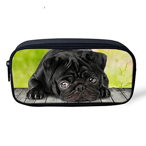 Preisvergleich Produktbild Hugs Idea Federmäppchen mit Hundemotiv 22x4.5x11CM Black Pug