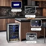 Wine Cooler Refrigerator, 37 Bottle Freestanding Cabinet Wine Cellars, Wine Fridge with Glass Door, Protecting Your Reds and Whites, 145 Can Beverage Refrigerator for Home Use - Image 6