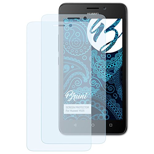 Bruni Película Protectora para Huawei Y635 Protector Película, Claro Lámina Protectora (2X)